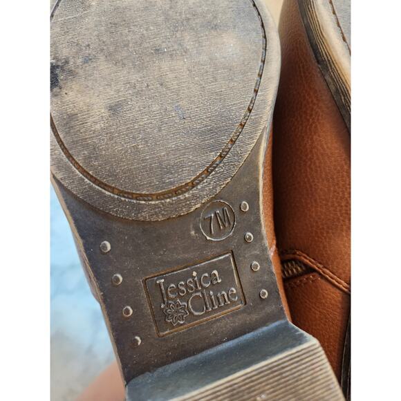 Jessica Cline Women's Brown Side Zipper Ankle Booties Boots Size 7M - Picture 6 of 9